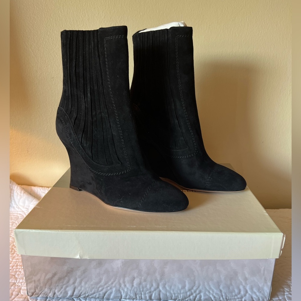 Alchimia Di Ballin Suede Wedge Booties - Picture 1 of 7